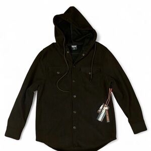 Men's Brown Hooded Shirt Jacket